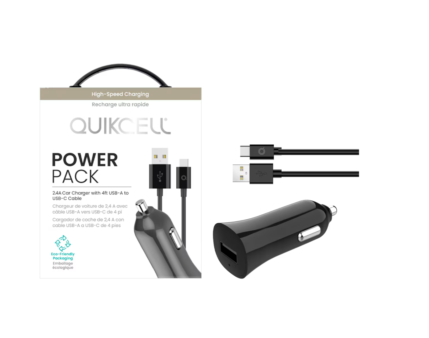 POWER PACK Car Charger + USB-A to USB-C