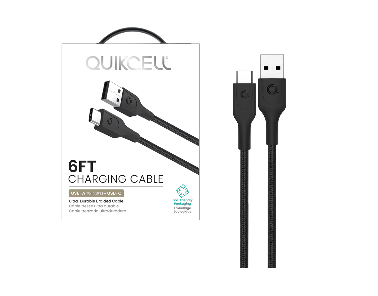 6ft FAST CHARGE CABLE USB-A to USB-C